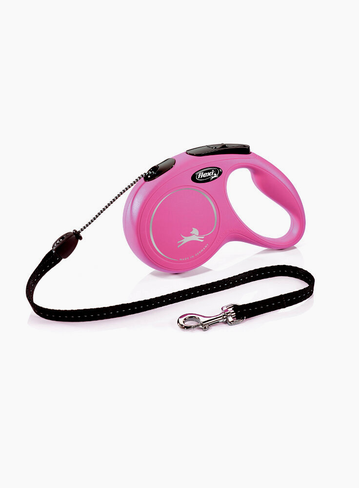 Guinzaglio avvolgibile per cani Flexi Classic Small corda 5mt Rosa