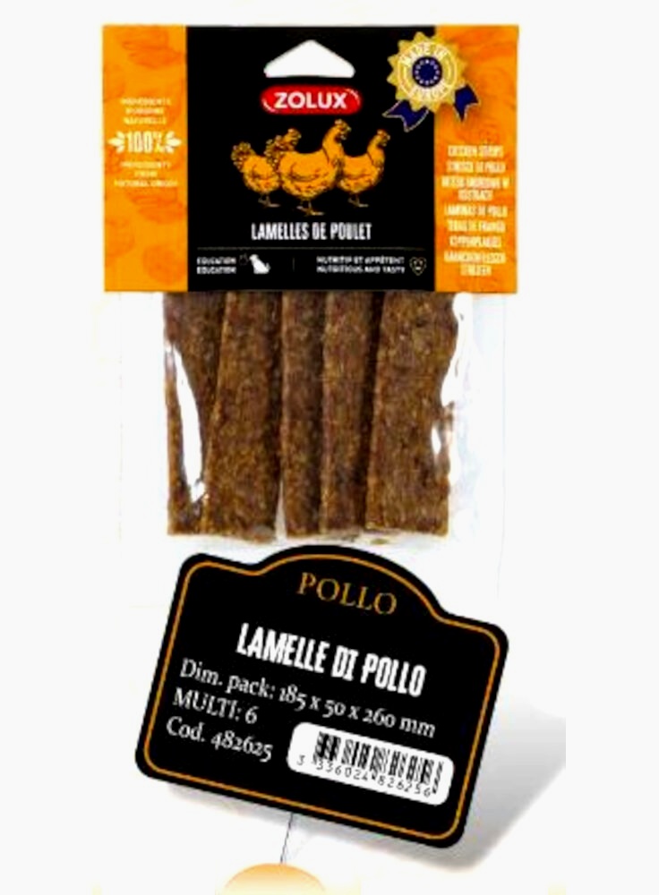 LAMELLE DI POLLO 100g SNACK NATURALE ZOLUX