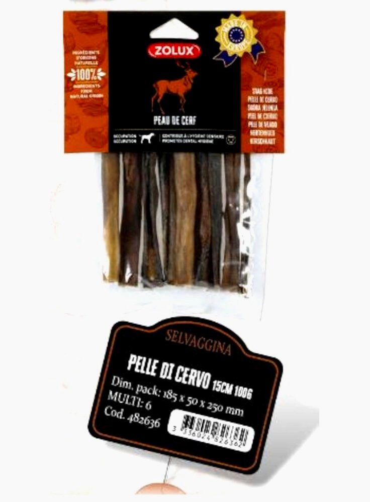 PELLE DI CERVO 15CM 100g SNACK NATURALE ZOLUX