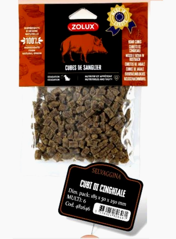 CUBI DI CINGHIALE 100g SNACK NATURALE ZOLUX