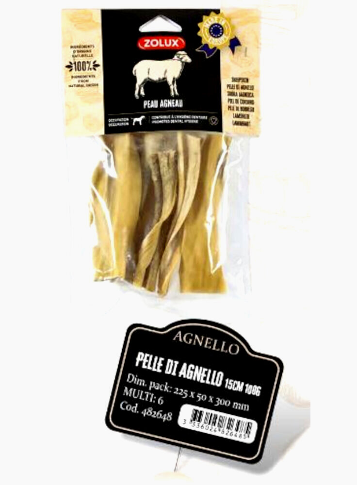 PELLE DI AGNELLO 15CM 100g SNACK NATURALE ZOLUX