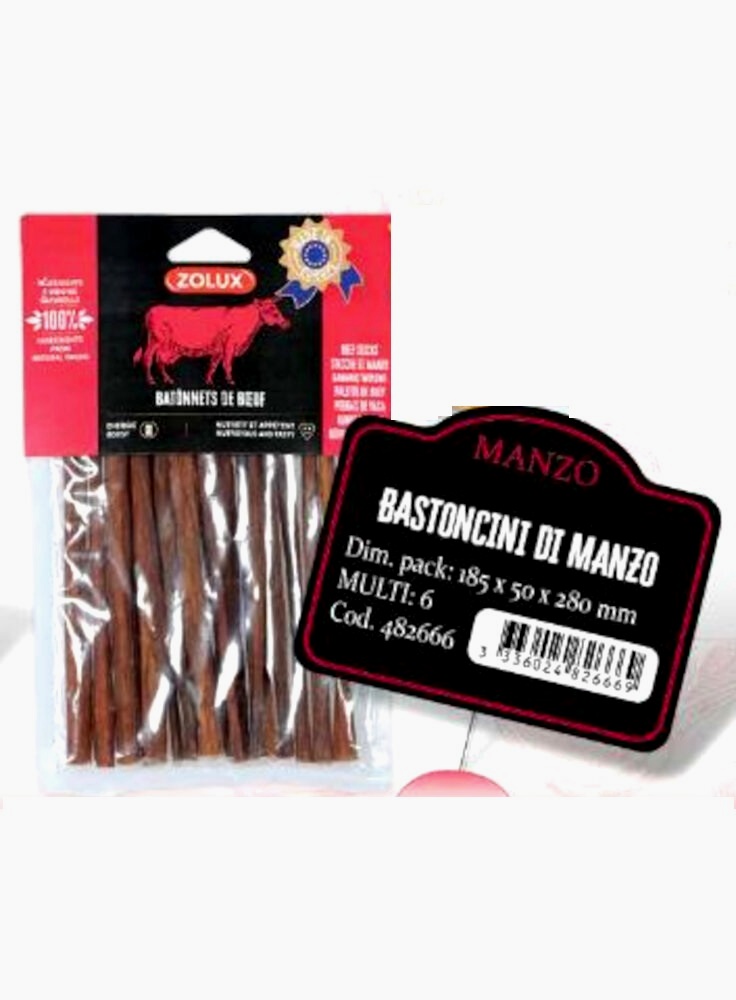 BASTONCINI DI MANZO 100g SNACK NATURALE ZOLUX