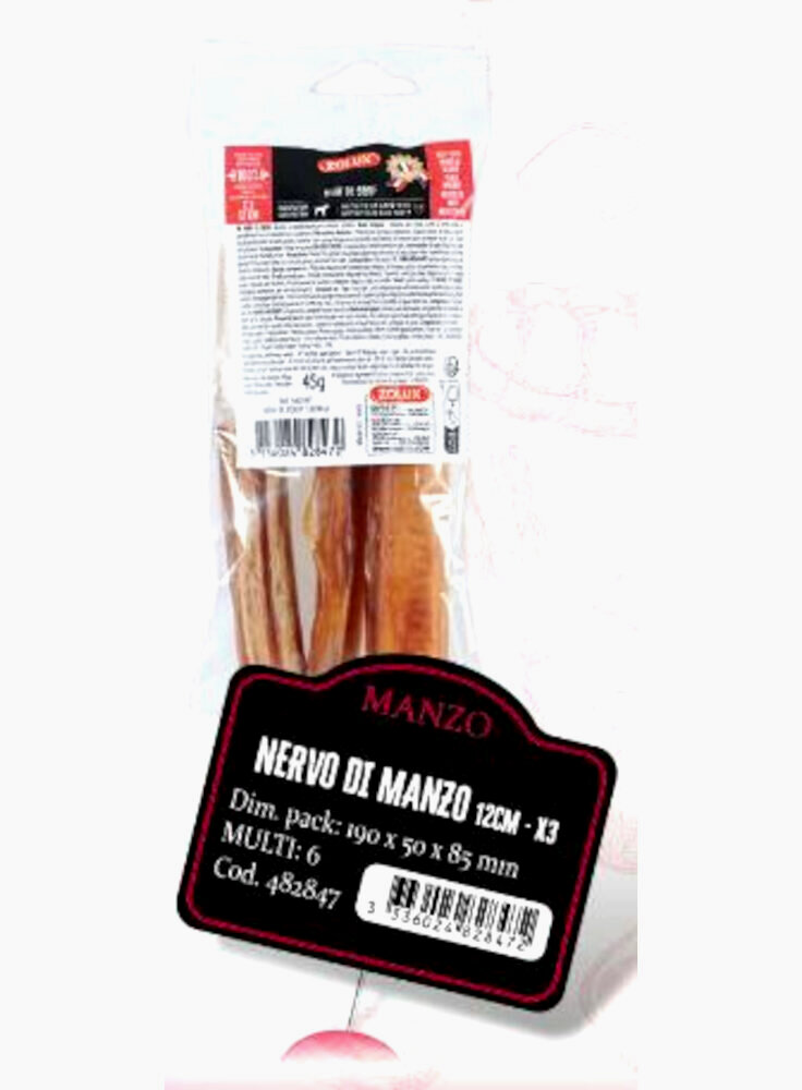 NERVO DI MANZO 12CM X3 SNACK NATURALE ZOLUX