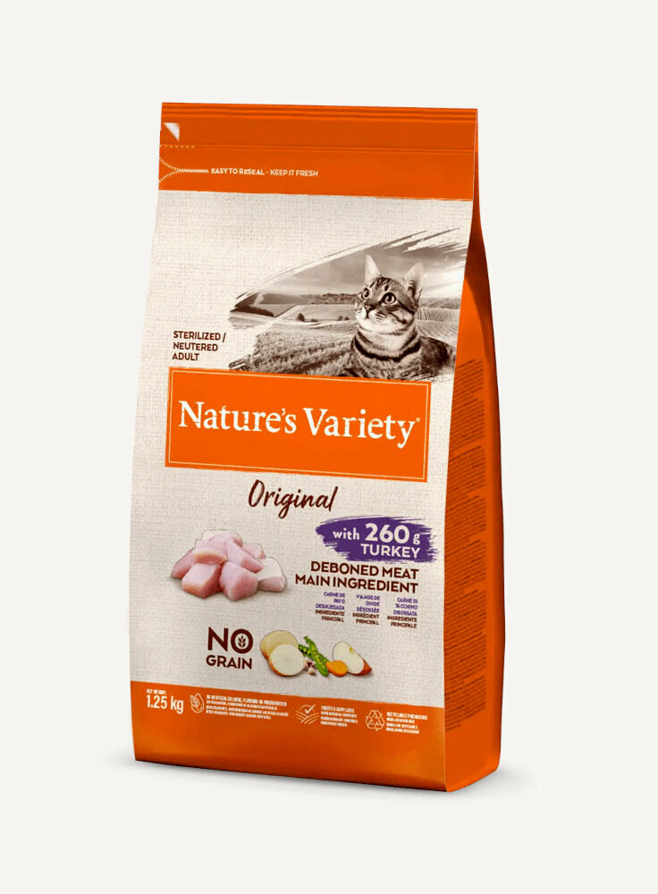 Nature's Variety Original Gatti sterilizzati No Grain Tacchino 1,25KG