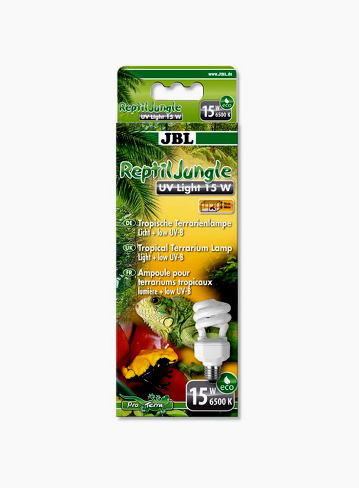 JBL ReptilJungle UV 190 lampada risparmio energetico per rettili foresta pluviale con raggi UV