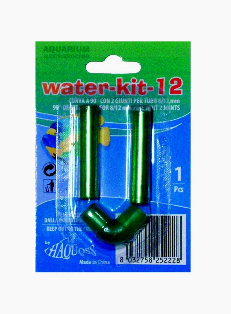 Curva tubo a 90° con 2 giunti water kit 12 8/12