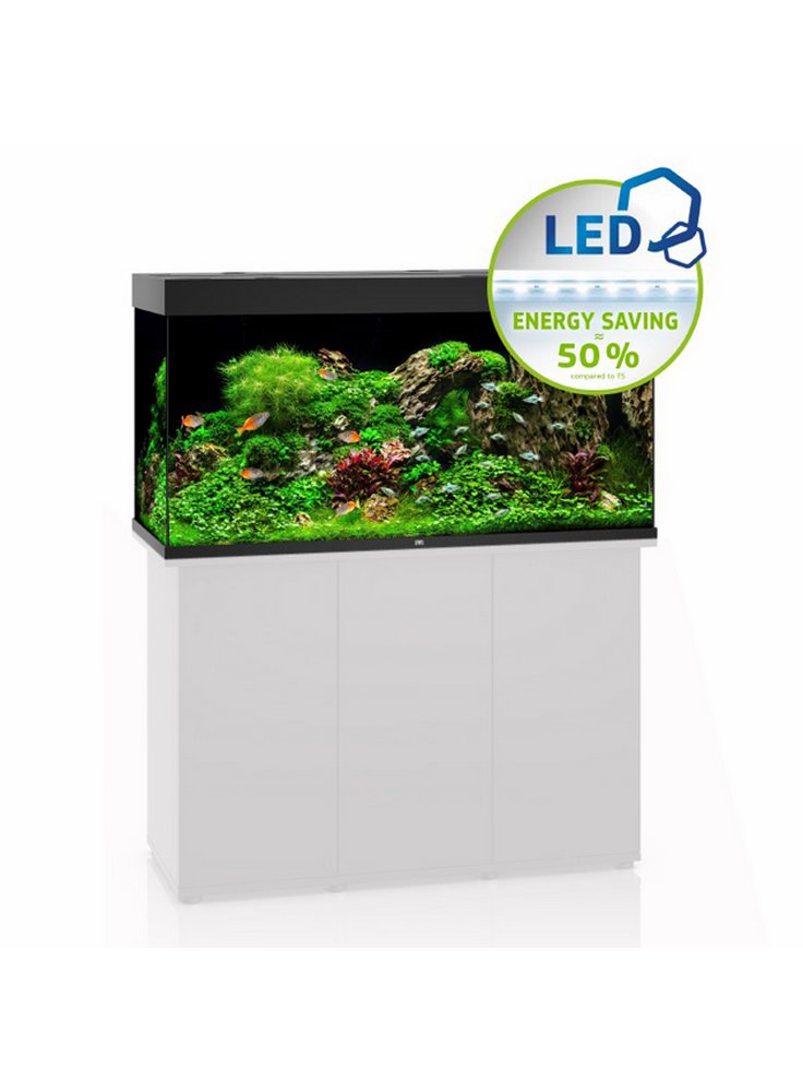 Acquario juwel Rio 350 Led nero bianco darkwood + allestimento dolce o marino e kit manutenzione omaggio