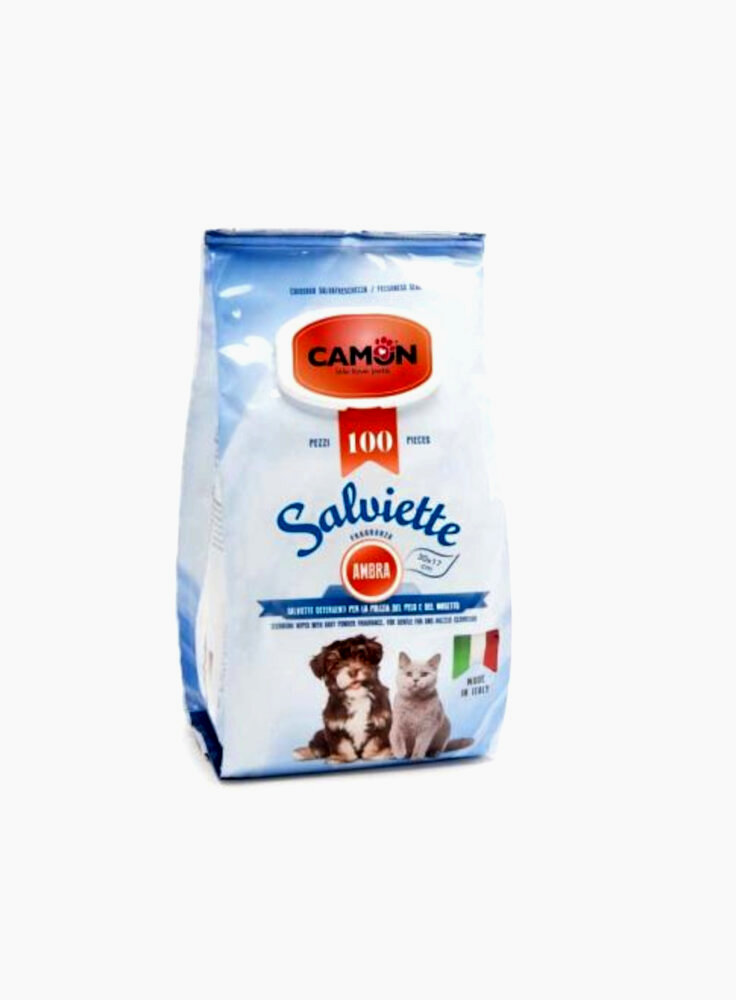 Salviette detergenti per lavaggio a secco di cane e gatto profumate