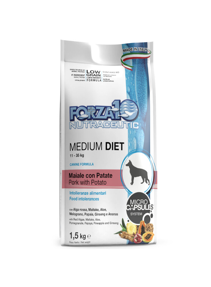 Forza 10 Medium Diet Low Grain Maiale con Patate kg 1,5 - 12