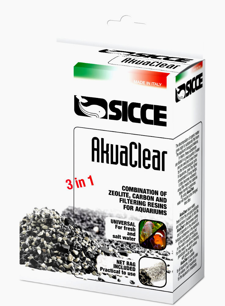 Sicce AKUACLEAR Pulizia Acquario Zeolite carbone e resine 1000 ml