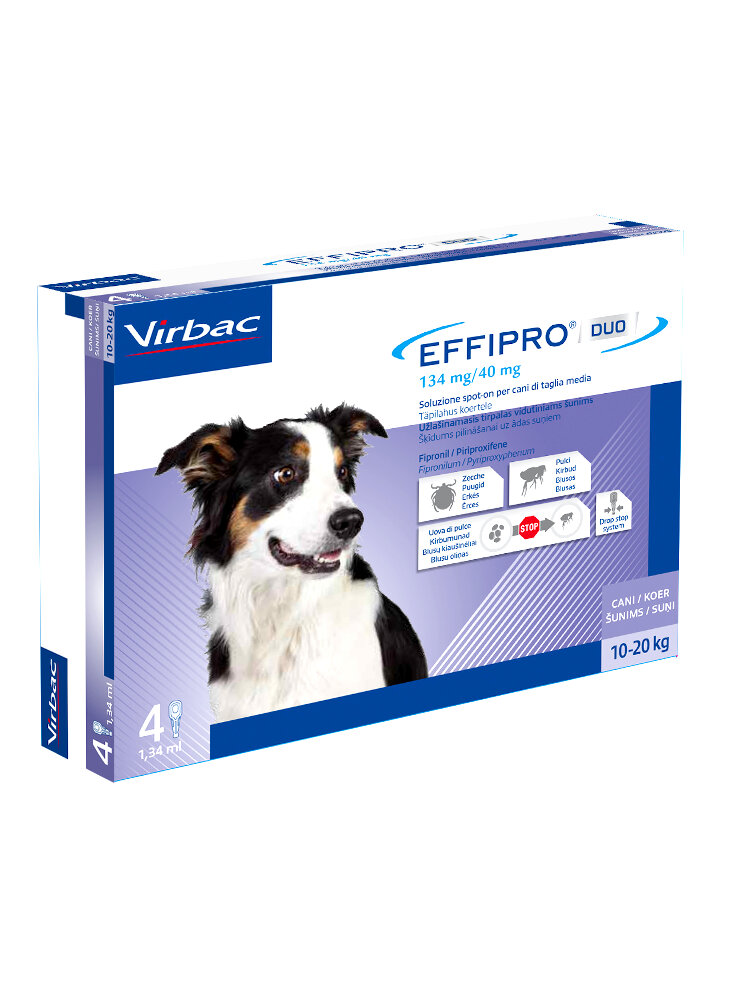 EFFIPRO DUO 4 fialette antiparassitario contro pulci e zecche