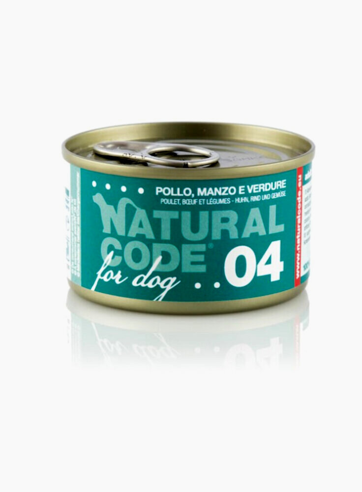 CODE 04 POLLO, MANZO E VERDURE 90g - DOG