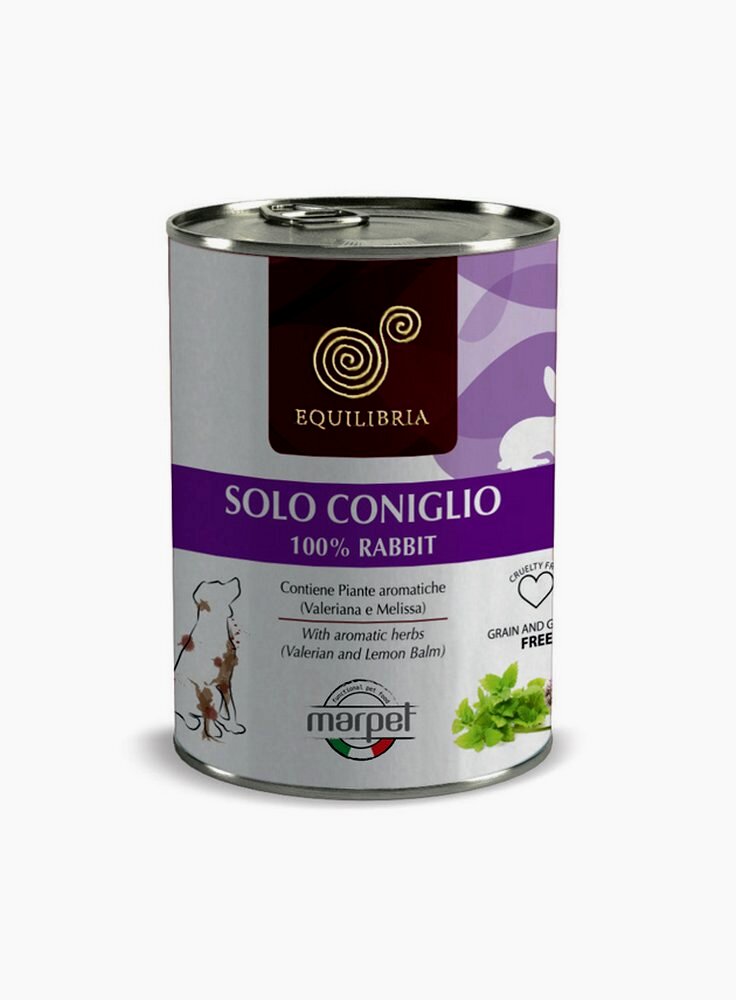 Cibo per cani EQUILIBRIA SOLO Monoproteico coniglio 400 gr