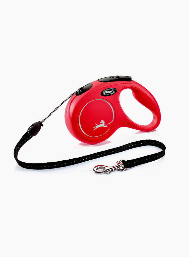 Guinzaglio avvolgibile per cani Flexi Classic Small corda 5mt Rosso