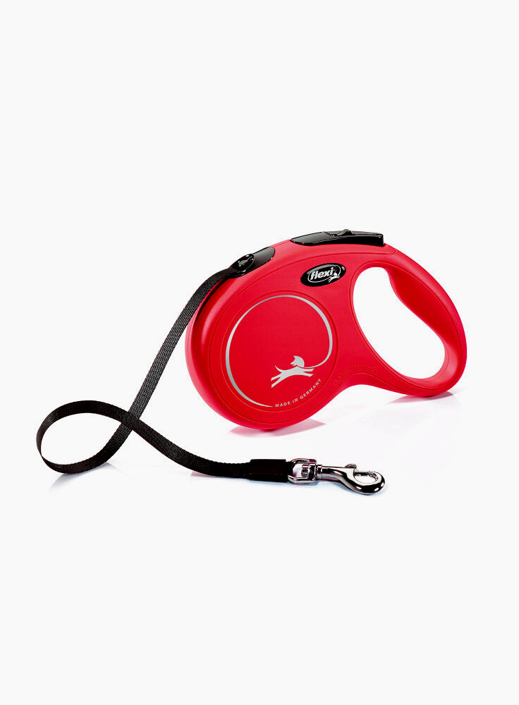 Guinzaglio avvolgibile per cani a fettuccia Flexi Classic small 5mt Rosso