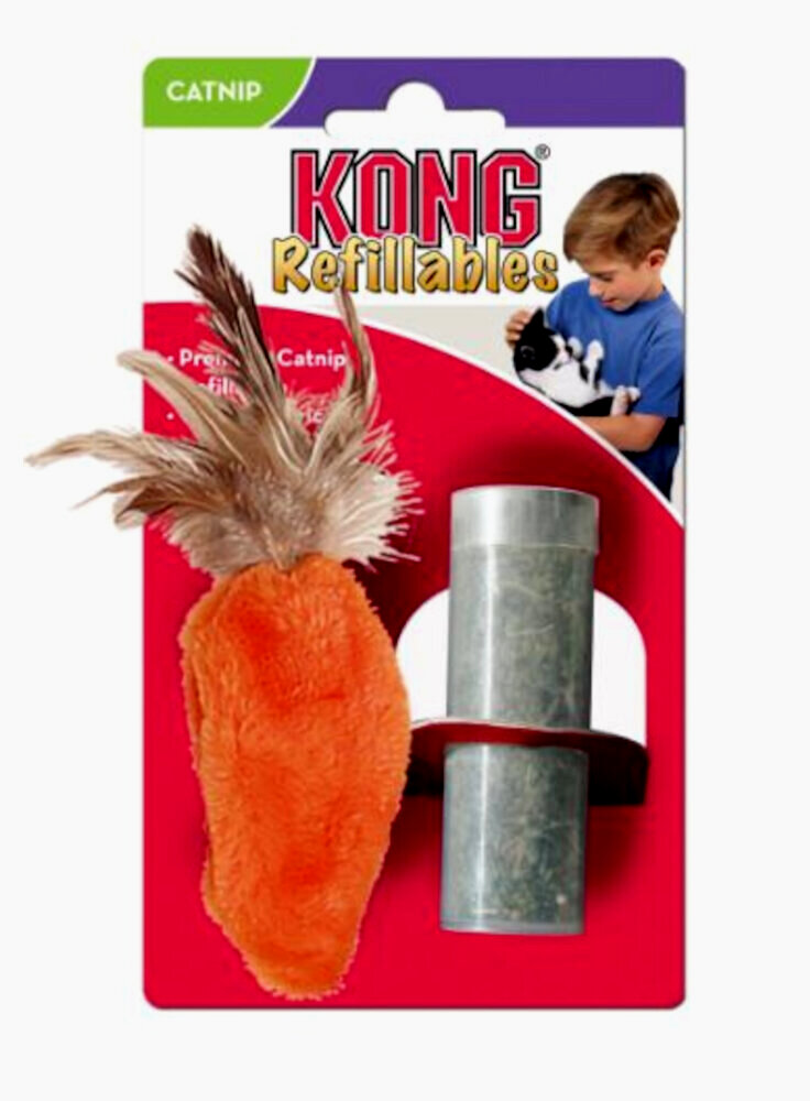 KONG Cat Refillable Carota&Piume con Catnip 19cm