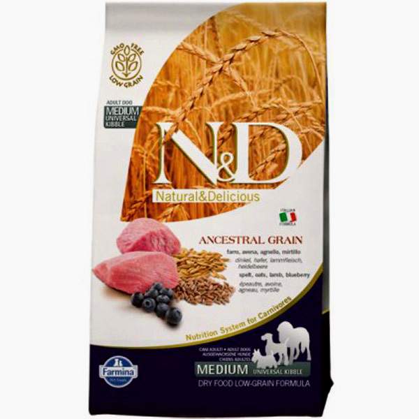 n&d Farmina Crocchette dog Ancestral  medium maxi agnello e mirtillo 12kg