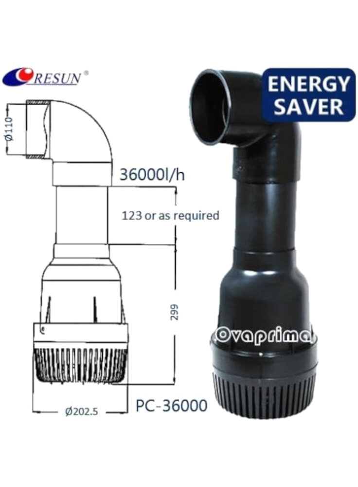 Resun power circulation poma da laghetto 36000