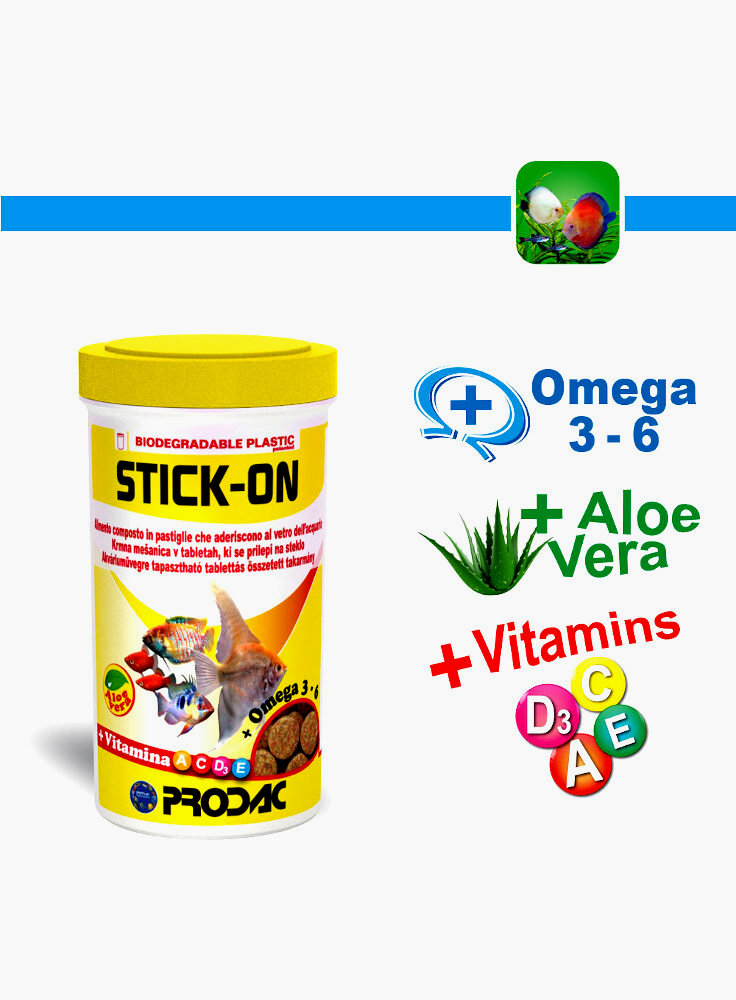 Prodac Stick On Mangime in Pastiglie per acquario 100 ml