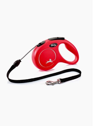 Guinzaglio avvolgibile per cani Flexi Classic medium corda 5mt Rosso