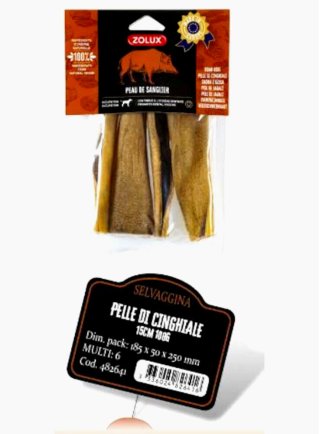 PELLE DI CINGHIALE 15CM 100g SNACK NATURALI ZOLUX