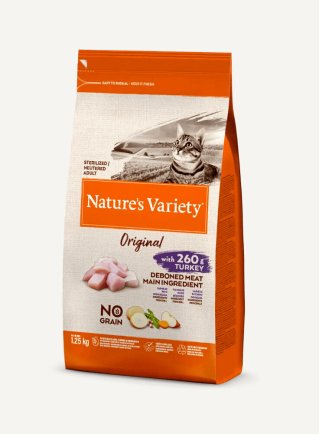 Nature's Variety Original Gatti sterilizzati No Grain Tacchino 1,25KG