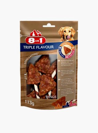 8in1 Snack cane Triple flavour extra meat sticks wings 6 pezzi 113 g