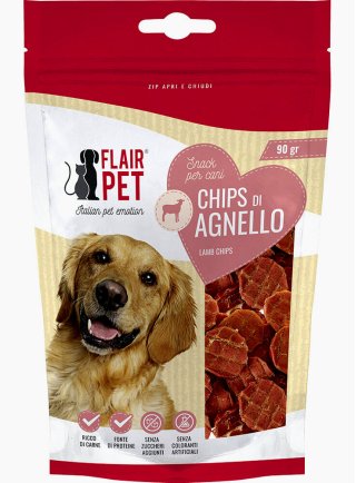 Flairpet Snack Chips di agnello per Cani 90g