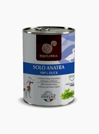 Cibo per cani EQUILIBRIA SOLO Monoproteico anatra 400 gr