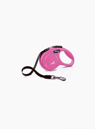 Guinzaglio avvolgibile per cani a fettuccia Flexi Classic xsmall 3mt Rosa