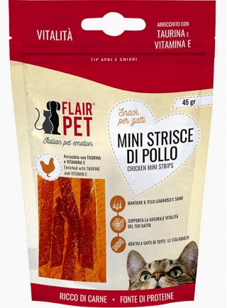 MINI STRISCE DI POLLO con TAURINA - VIT. E  45 GR